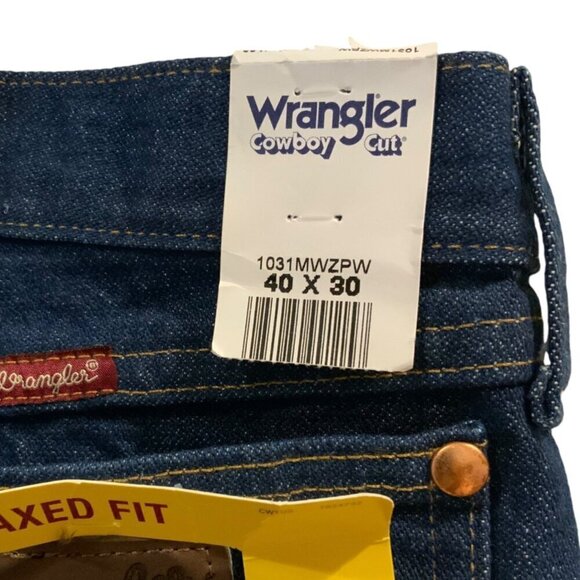 Wrangler Cowboy Cut Mens Relaxed Fit Jeans Size 40 X 30 Cotton Dark Wash Denim - Picture 6 of 8